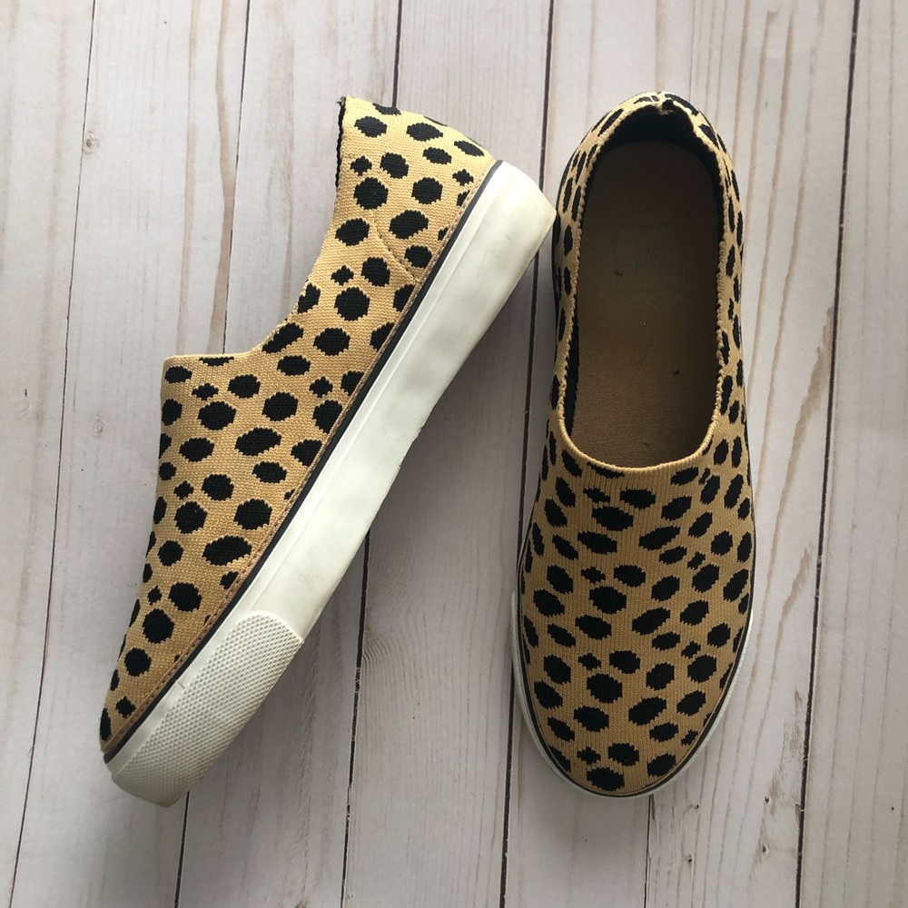 GAP Cheetah Print Soft Knit Slip On Sneakers